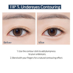 Etude Reborn Maker Contour Stick blends easily on skin for a flawless finish