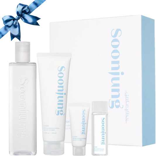 ETUDE SoonJung Set – relief toner and emulsion for sensitive skin, soothing daily care.