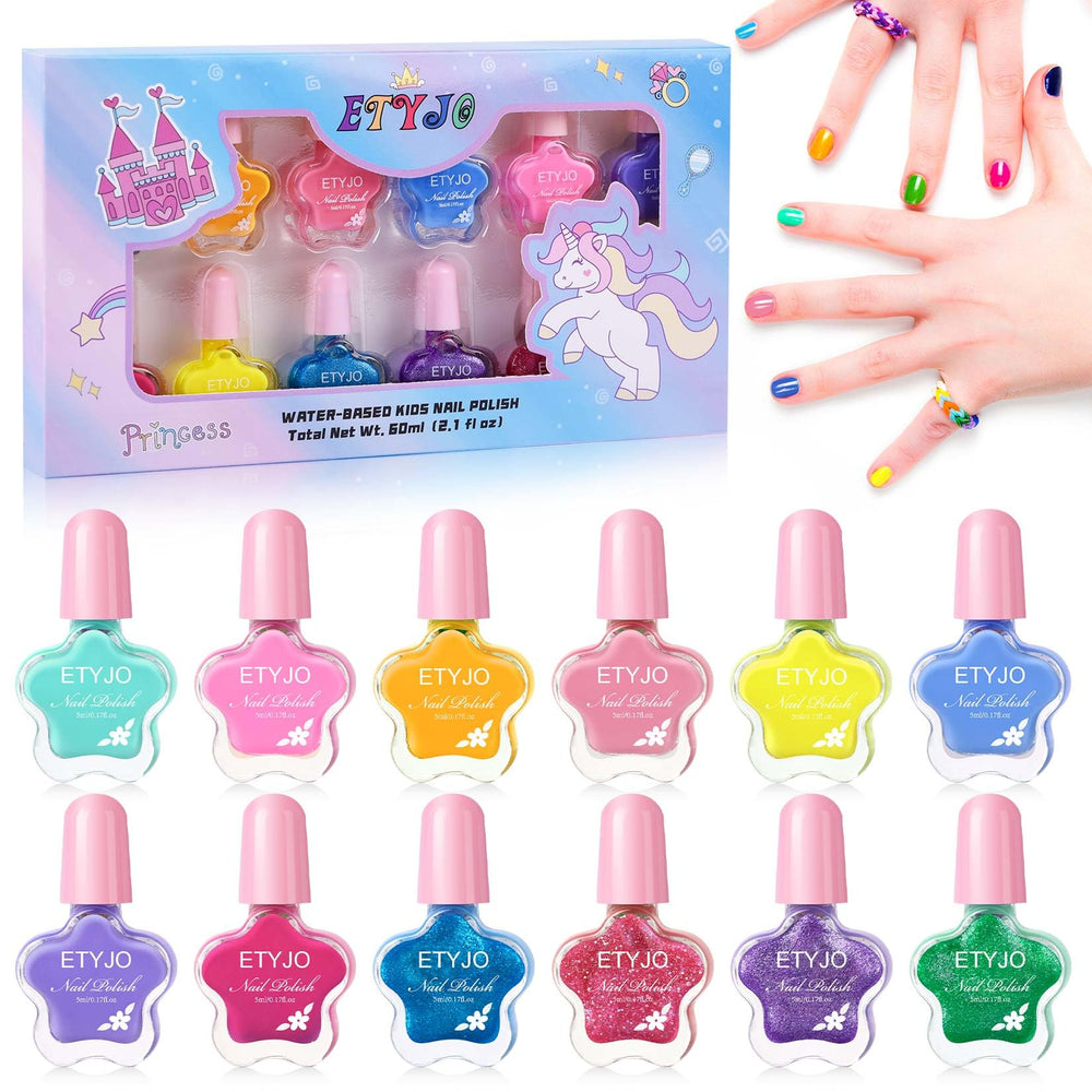 ETYJO Kids Nail Polish flower bottle collection for playful manicures.
