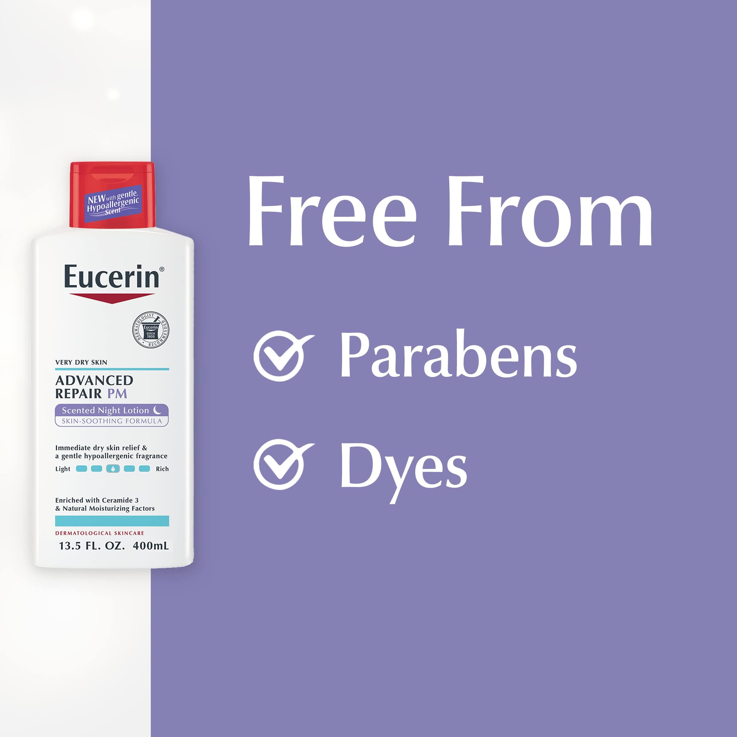 Product label highlights 48-hour moisture and hypoallergenic soothing scent.