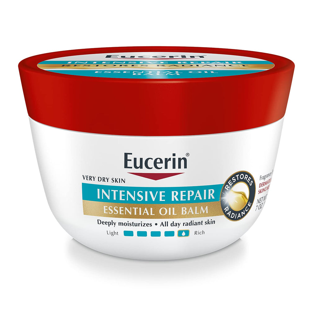 Eucerin Intensive Repair Essential Oil Balm jar front for deep hydration
