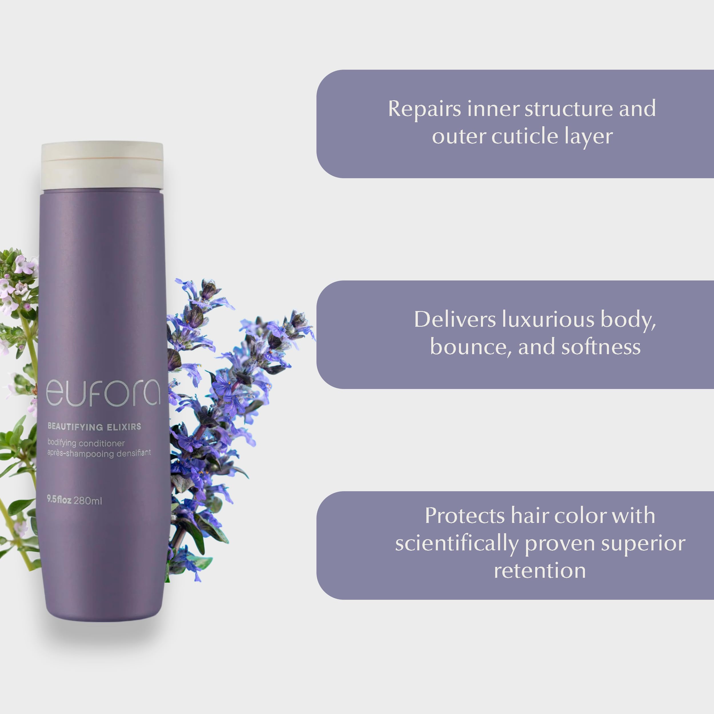 Eufora Bodifying Conditioner hair gloss highlights radiant shine and color vibrancy