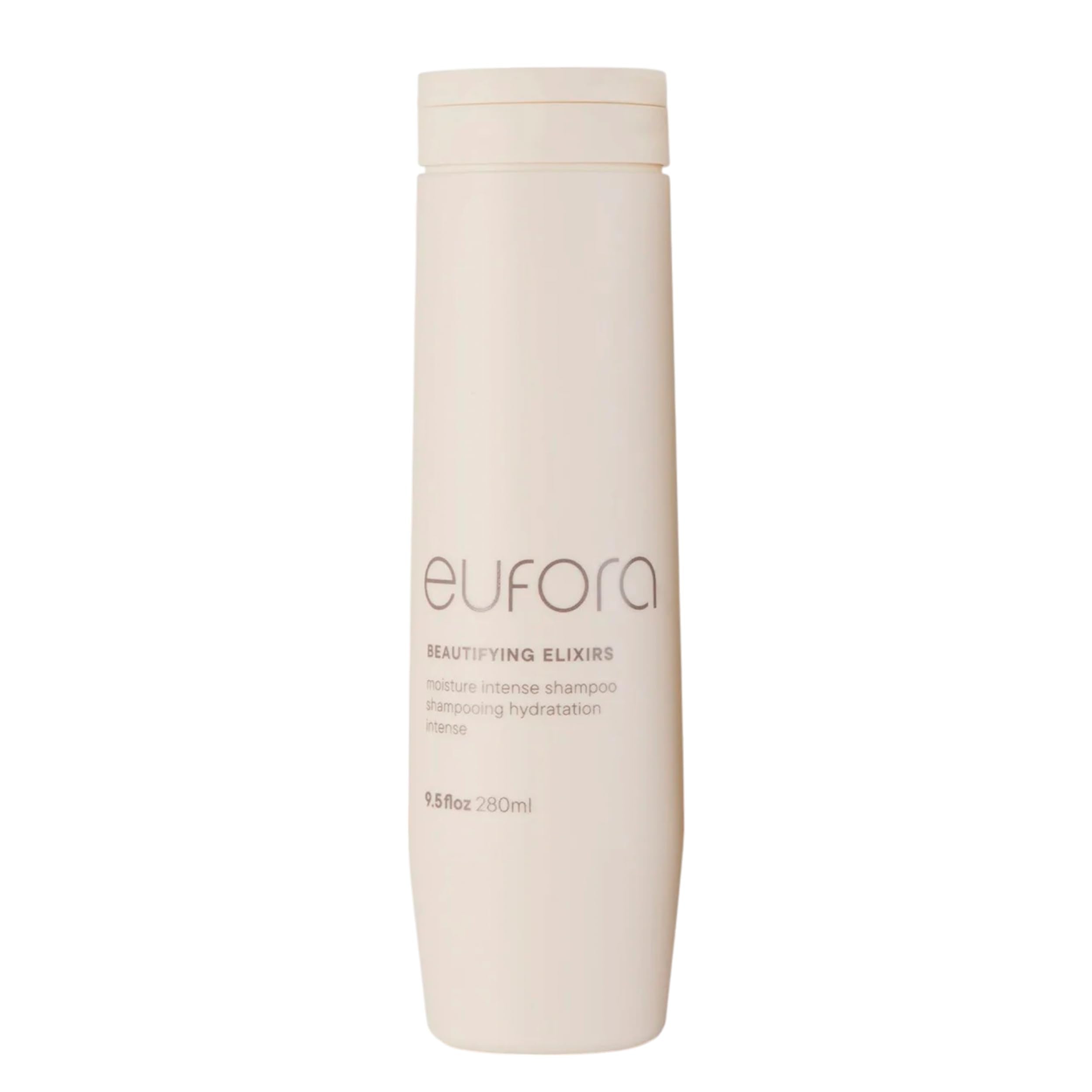 Eufora Beautifying Elixirs Moisture Intense Shampoo bottle for deep hydration and softness