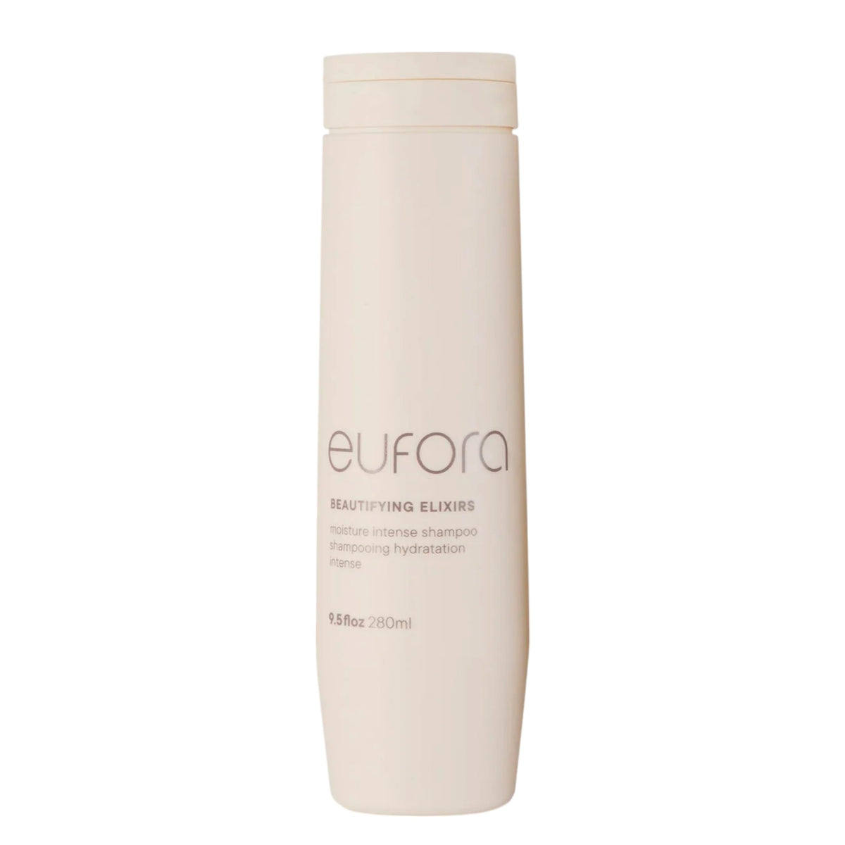 Eufora Beautifying Elixirs Moisture Intense Shampoo bottle for deep hydration and softness