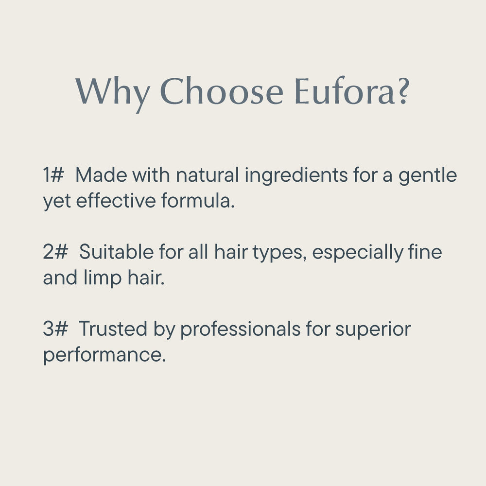 Applying Eufora Full Effect on fine hair for lift and texture