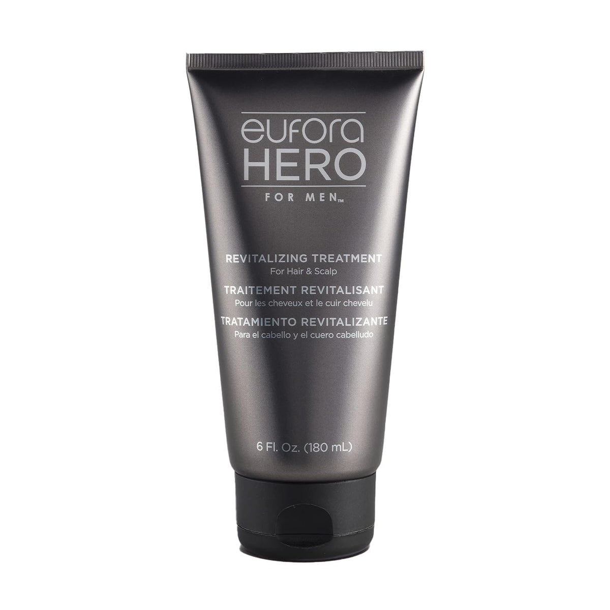Eufora Hero Men Revitalizing Treatment bottle close-up showing conditioning effects