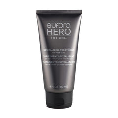 Eufora Hero Men Revitalizing Treatment bottle close-up showing conditioning effects