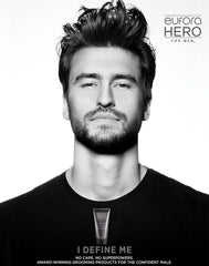 Eufora Hero Men Revitalizing Treatment hair close-up with gloss and improved bounce