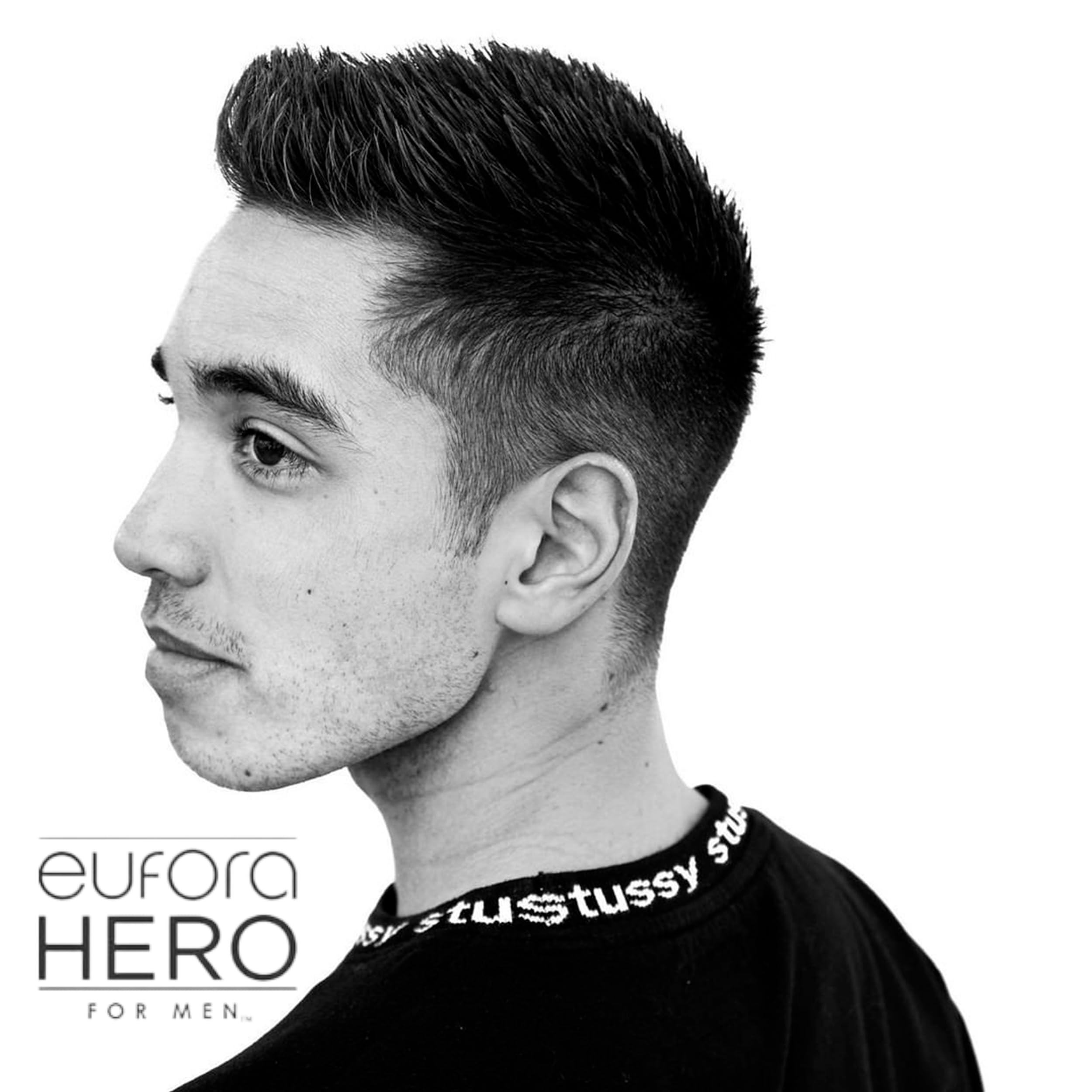 Eufora Hero Men Revitalizing Treatment being massaged into scalp for revitalization