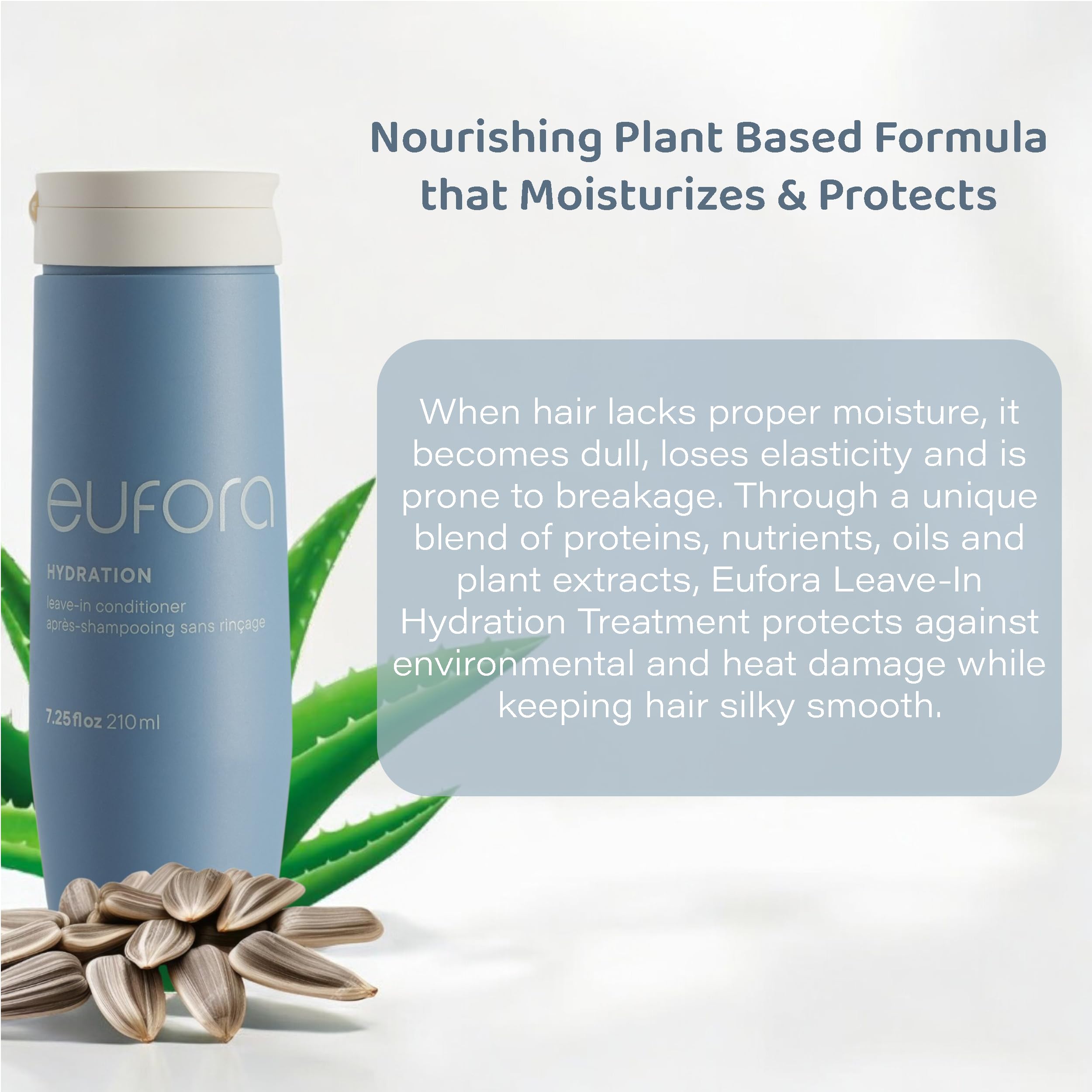Silky, smooth hair after using Eufora Hydration Leave-In Conditioner.
