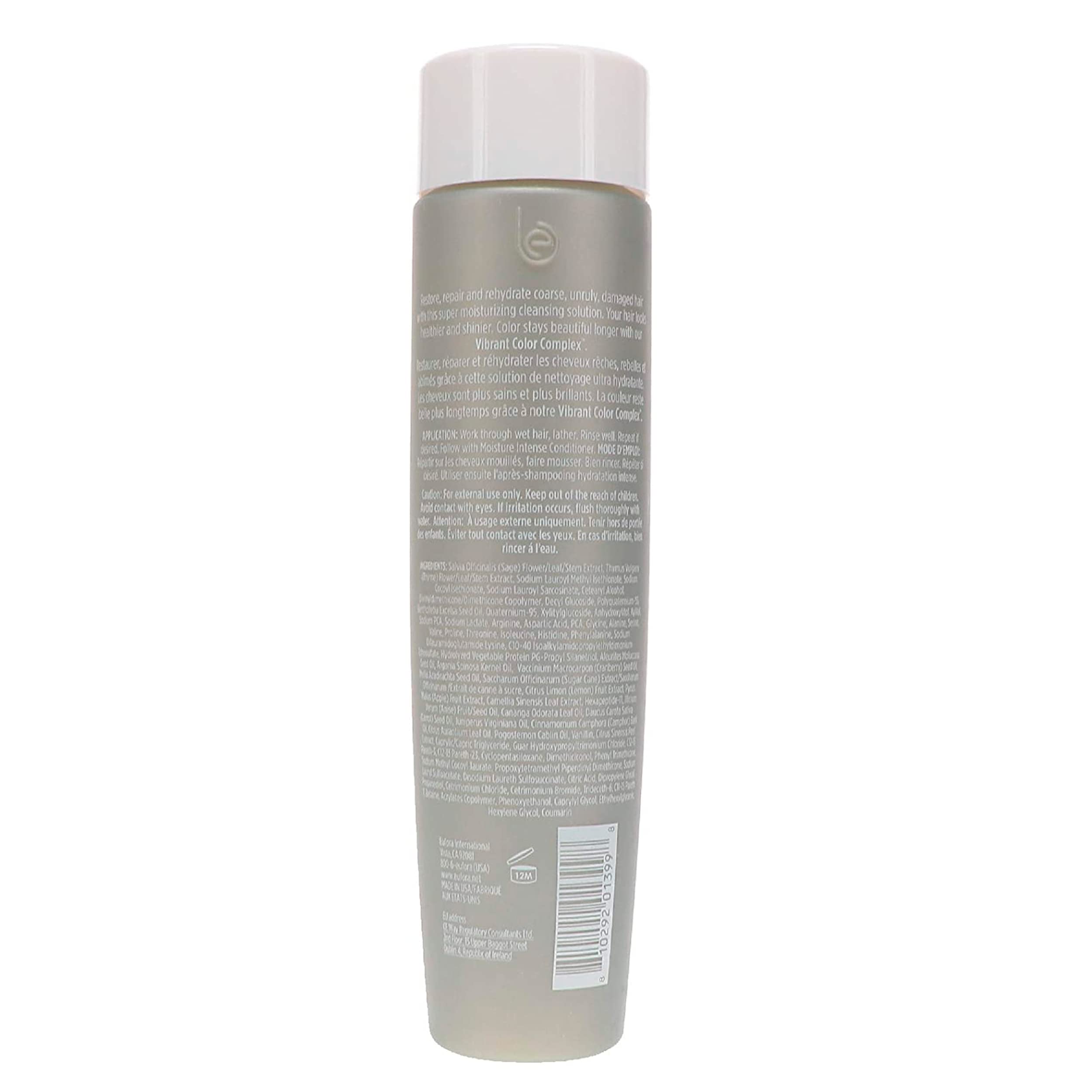Eufora Moisture Intense Shampoo bottle indicating color-safe cleansing