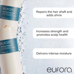 Eufora Moisture Solution label highlights nourishing formula for hair