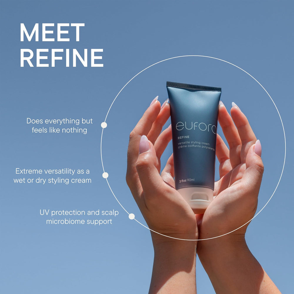Eufora Refine styling-cream-definition-smooth-hair demonstrates soft waves with light hold.