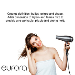 Eufora Straightening Balm finished hair showing shine and smoothness.