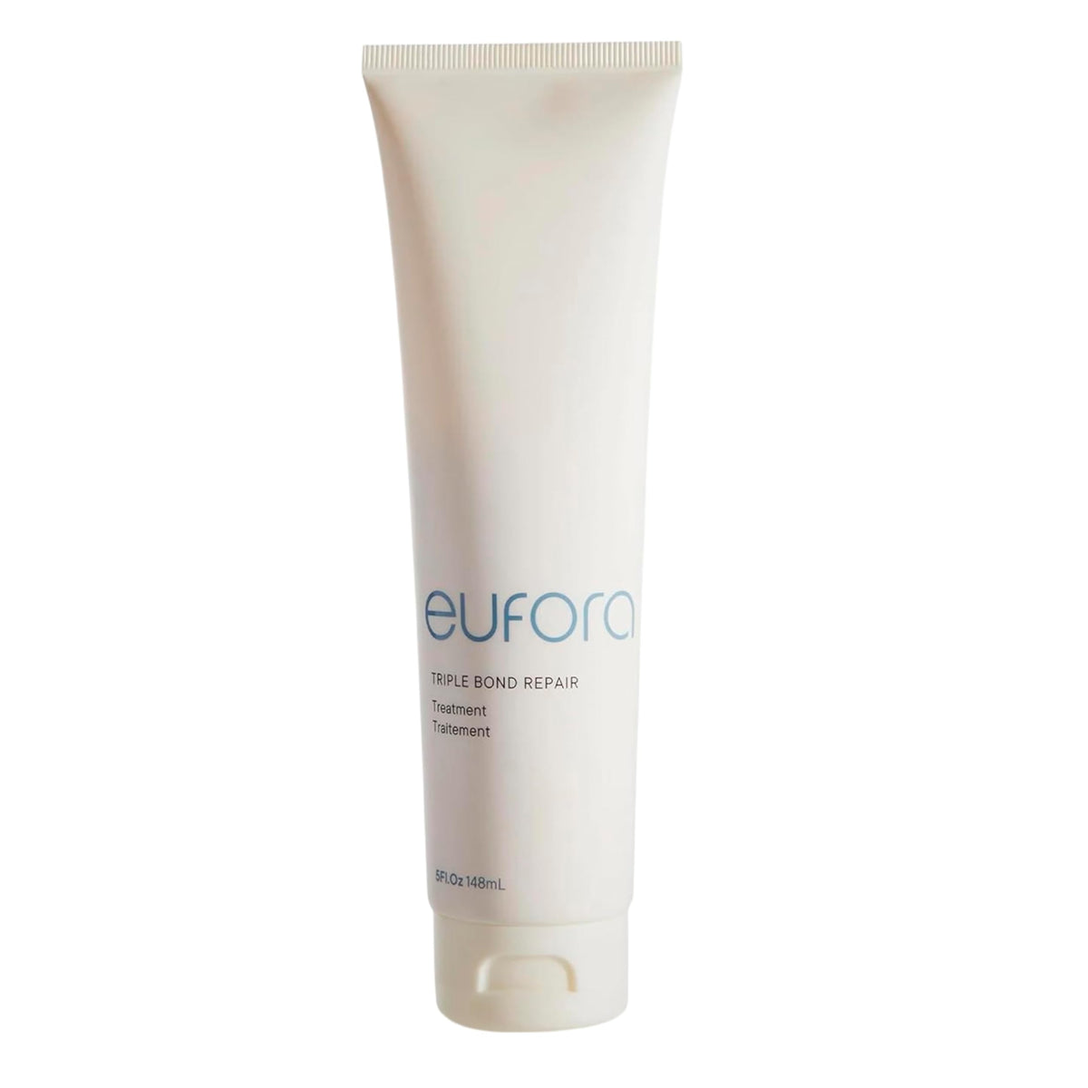 Eufora Triple Bond Repair Treatment bottle shows quick absorption for damaged hair.