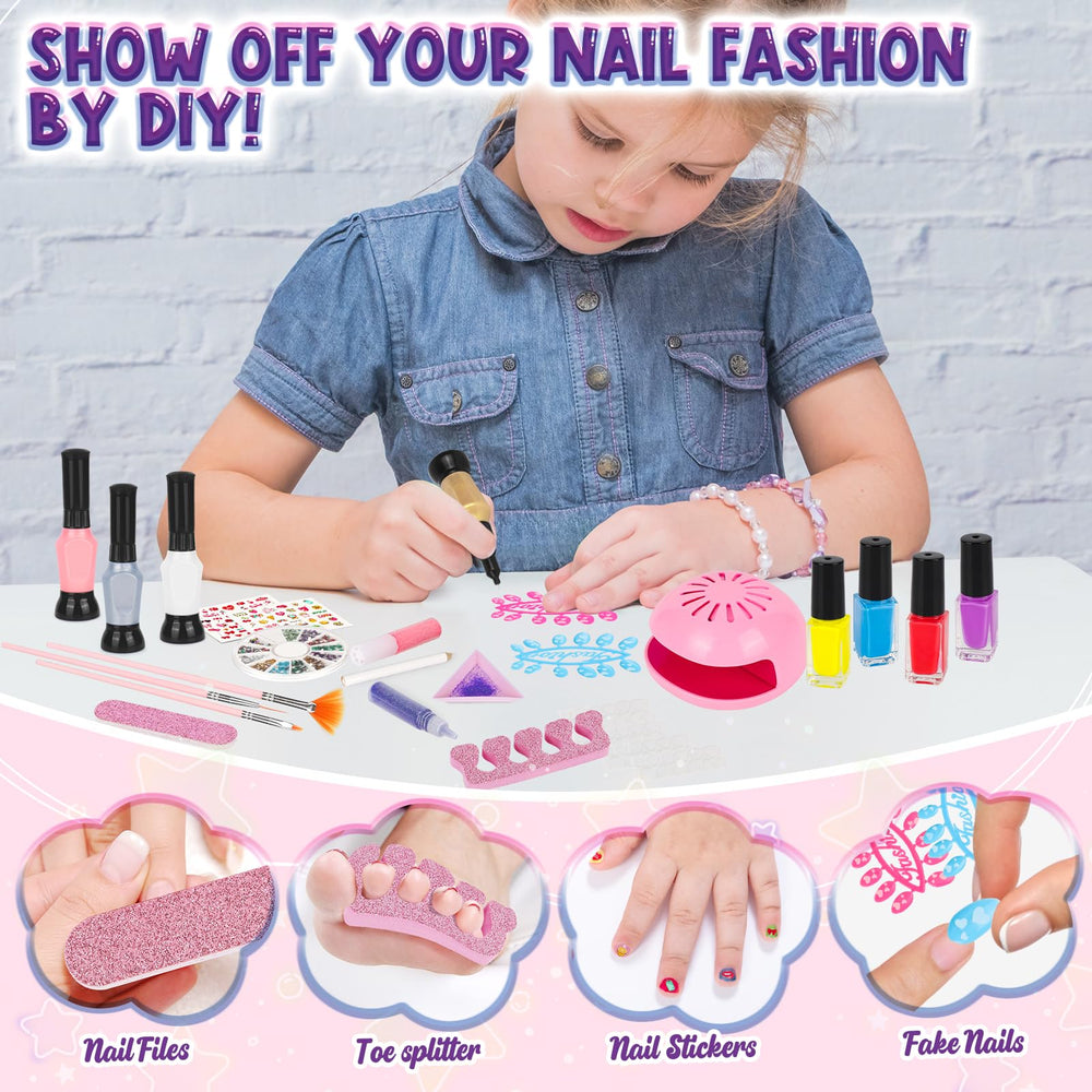 EULRGAUS kids fake nails set enables easy pretend play fashion.