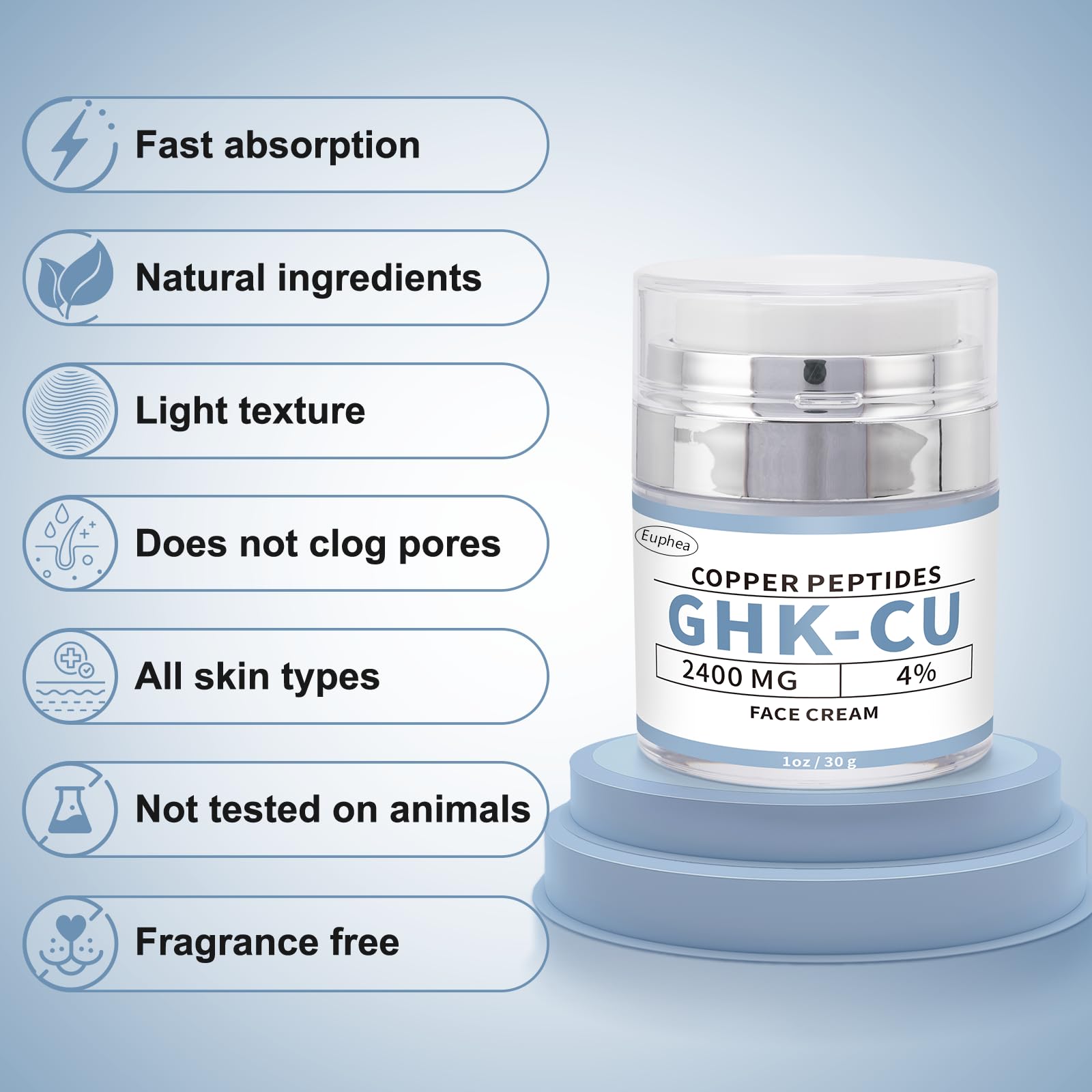 Skin after use with Euphea GHK-Cu showing healthy glow and hydration.