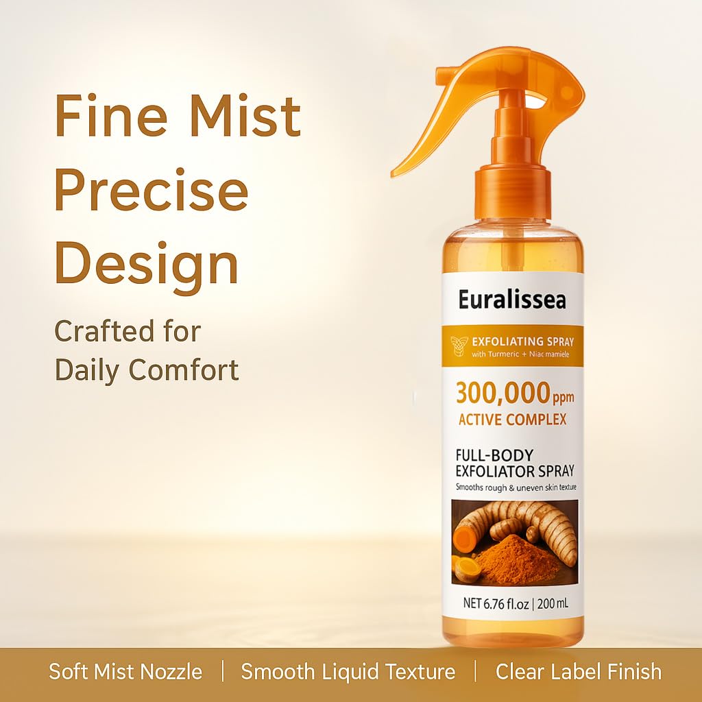 Euralissea Peel Shot Turmeric Mist close-up on botanical ingredients.