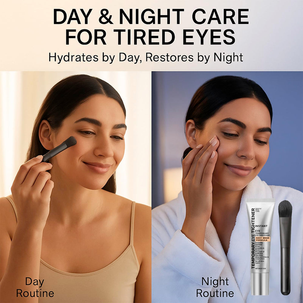 Makeup-ready finish using Euralissea Perfection Eye Tightener as primer.
