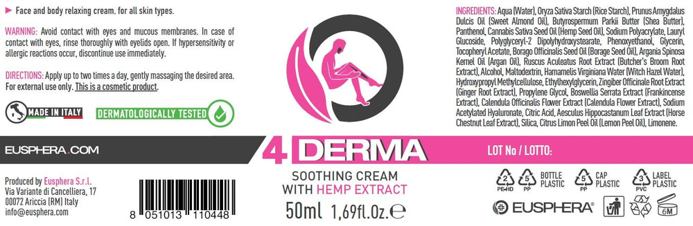 EUSPHERA 4DERMA packaging and branding on box and jar