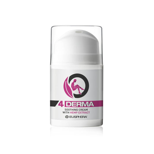 EUSPHERA 4DERMA jar of cream for eczema demonstrating soothing texture and comfort