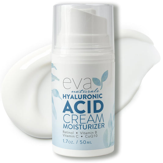 Eva Naturals Hyaluronic Acid Face Cream bottle front for daily hydration