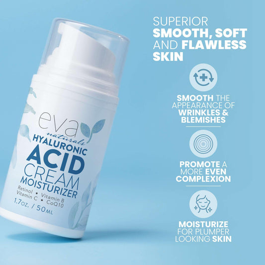 Texture swirl of Eva Naturals cream showing a lightweight, non-greasy finish