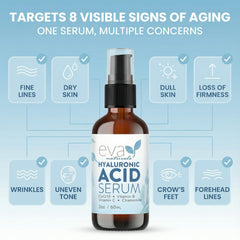 Gel texture swatch of Eva Naturals Hyaluronic Acid Serum ready to spread.