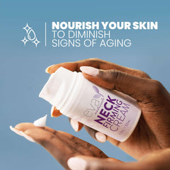 Neck care with Eva Naturals highlights décolleté and neck area use.