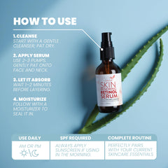 Eva Naturals Retinol Serum with hyaluronic acid for lasting moisture.