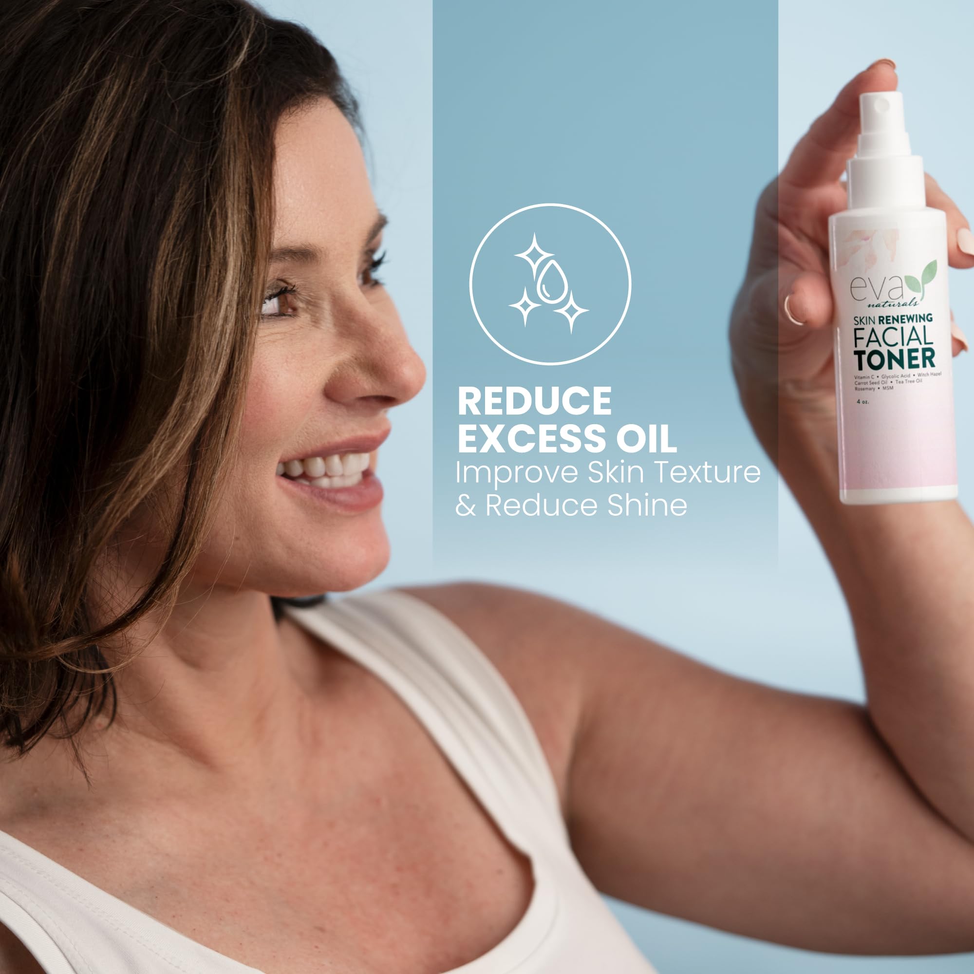 Eva Naturals tea tree oil helps control shine and oil.
