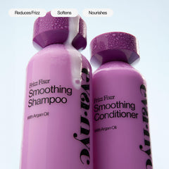 Detail of argan oil in Eva NYC Anti-Frizz Conditioner nourishes strands.