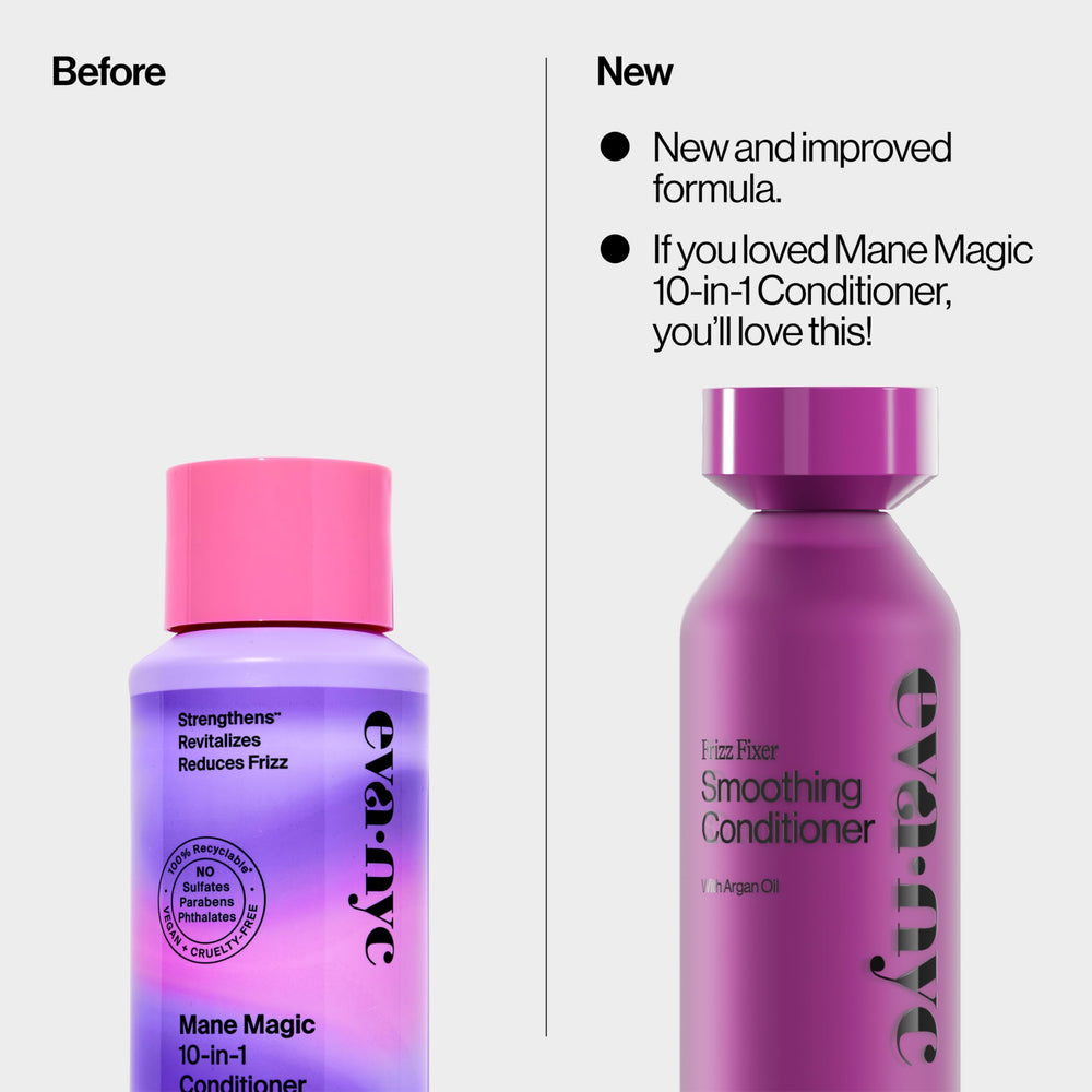 Close-up of creamy Eva NYC Anti-Frizz Conditioner texture for softer, manageable hair.