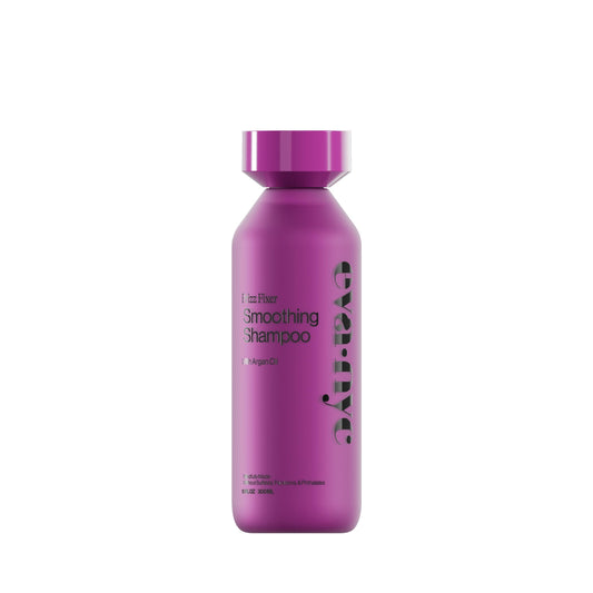 Eva NYC Anti-Frizz Shampoo argan oil pour demonstrates smoothing action for frizz-prone hair.