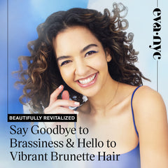 Eva NYC Brass to Sass Brunette Shampoo pump distributes even toning and moisture.