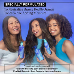 Brunette strands reflect moisture-rich finish from Blue Tansy and Spirulina.