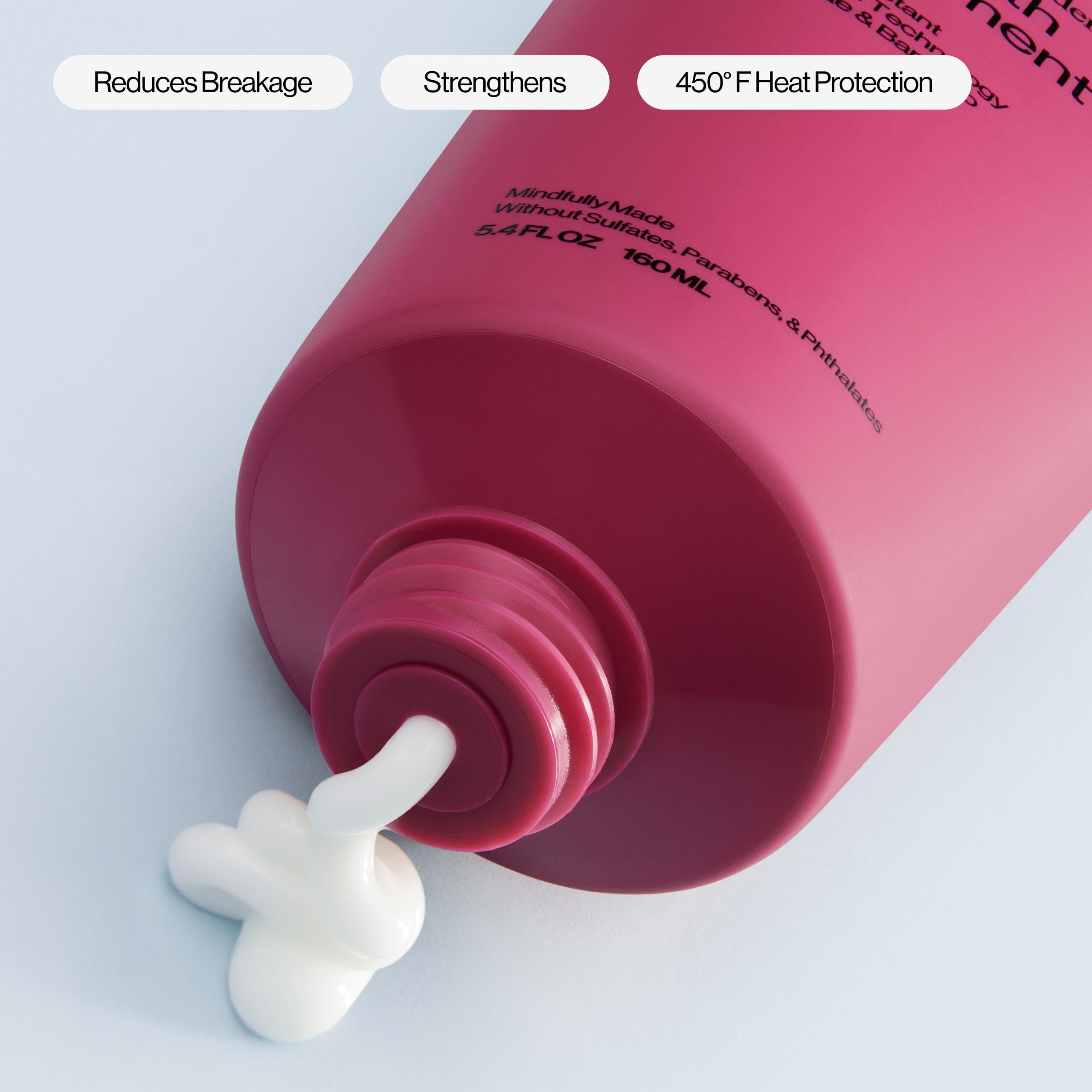 Eva NYC Repair Leave-In demonstrating heat protection up to 450°F during styling