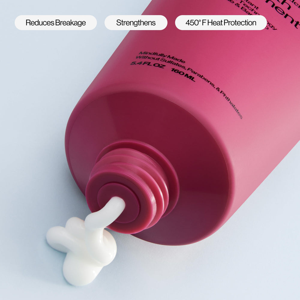Eva NYC Repair Leave-In demonstrating heat protection up to 450°F during styling
