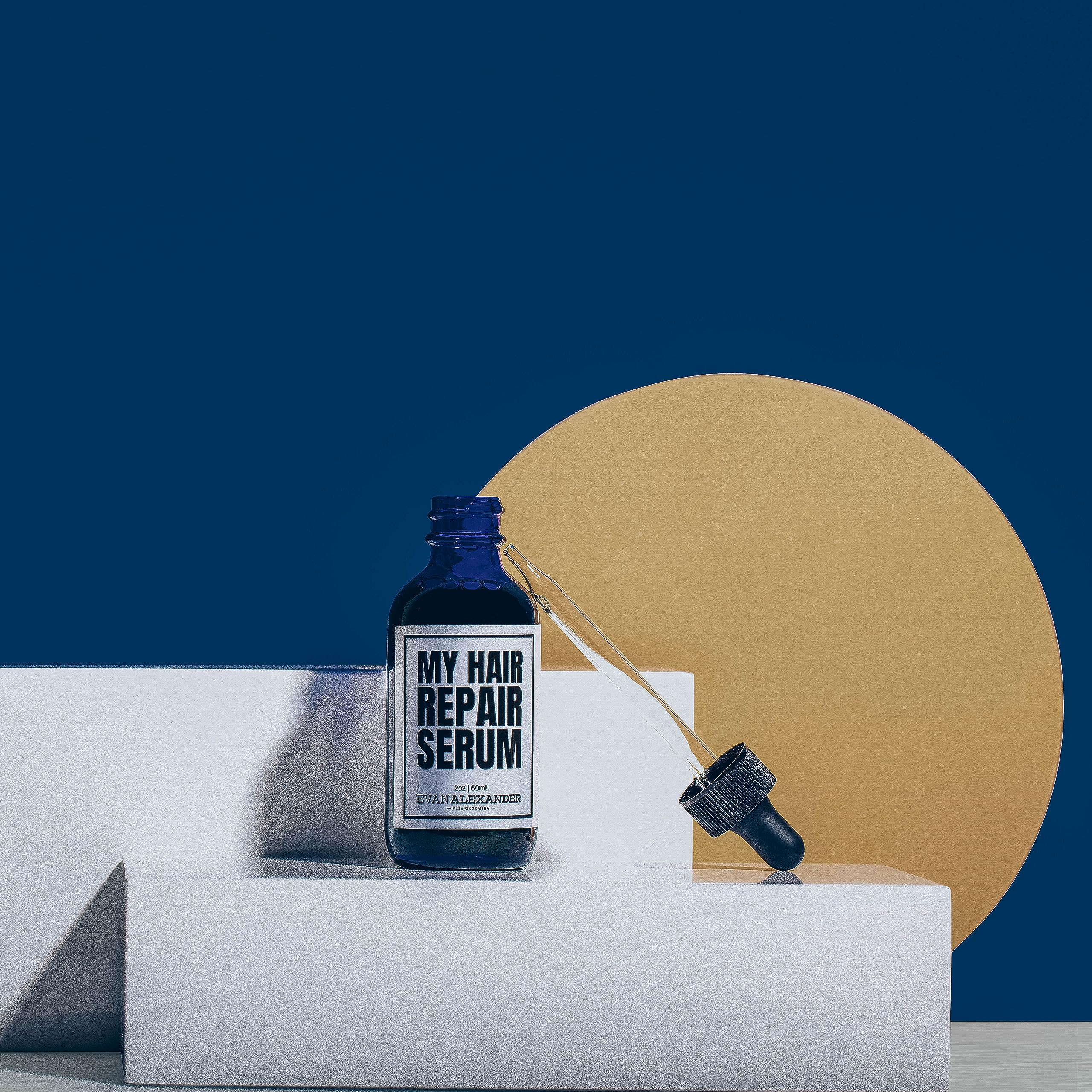 Evan Alexander Saw Palmetto component label close-up for scalp benefits.