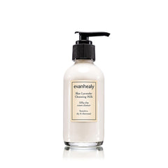 evanhealy blue lavender cleansing milk bottle for gentle cleansing on sensitive skin
