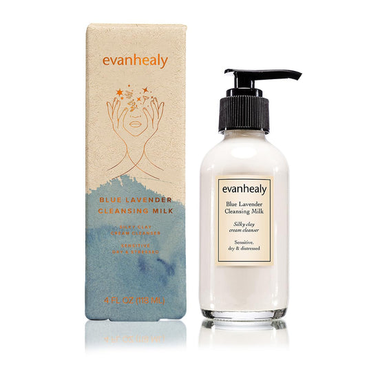 creamy texture of evanhealy cleansing milk shown in close-up