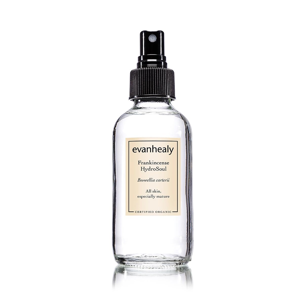 Evanhealy Frankincense hydrosol bottle for gentle daily facial toning.