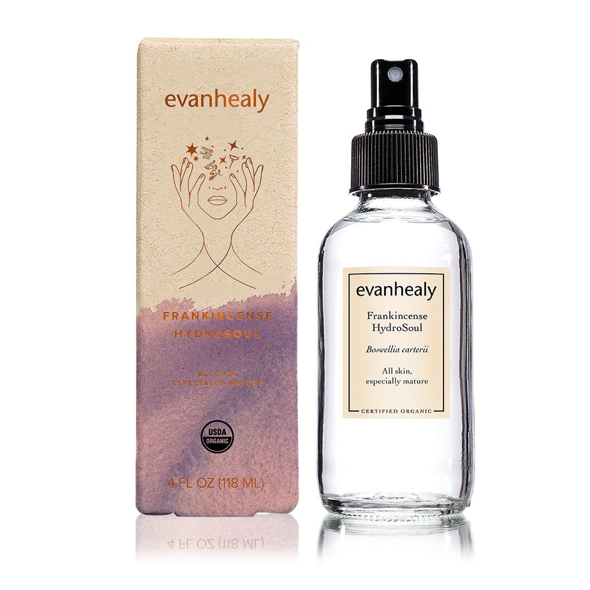Evanhealy Frankincense hydrosol spritz captures a lightweight refresh for skin.