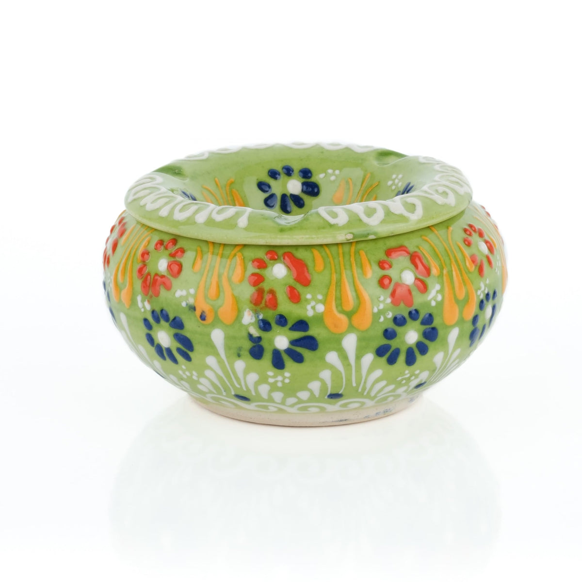 Evanilife decorative ceramic jar with lime-green lid for stylish storage.