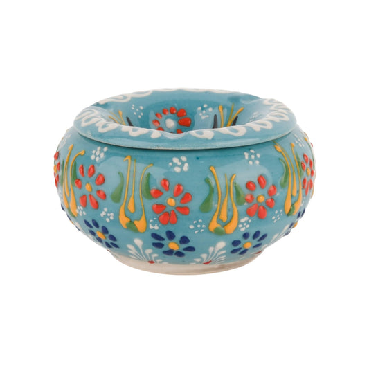 EVANILIFE decorative ceramic jar in turquoise glaze adds vibrant color to your shelf