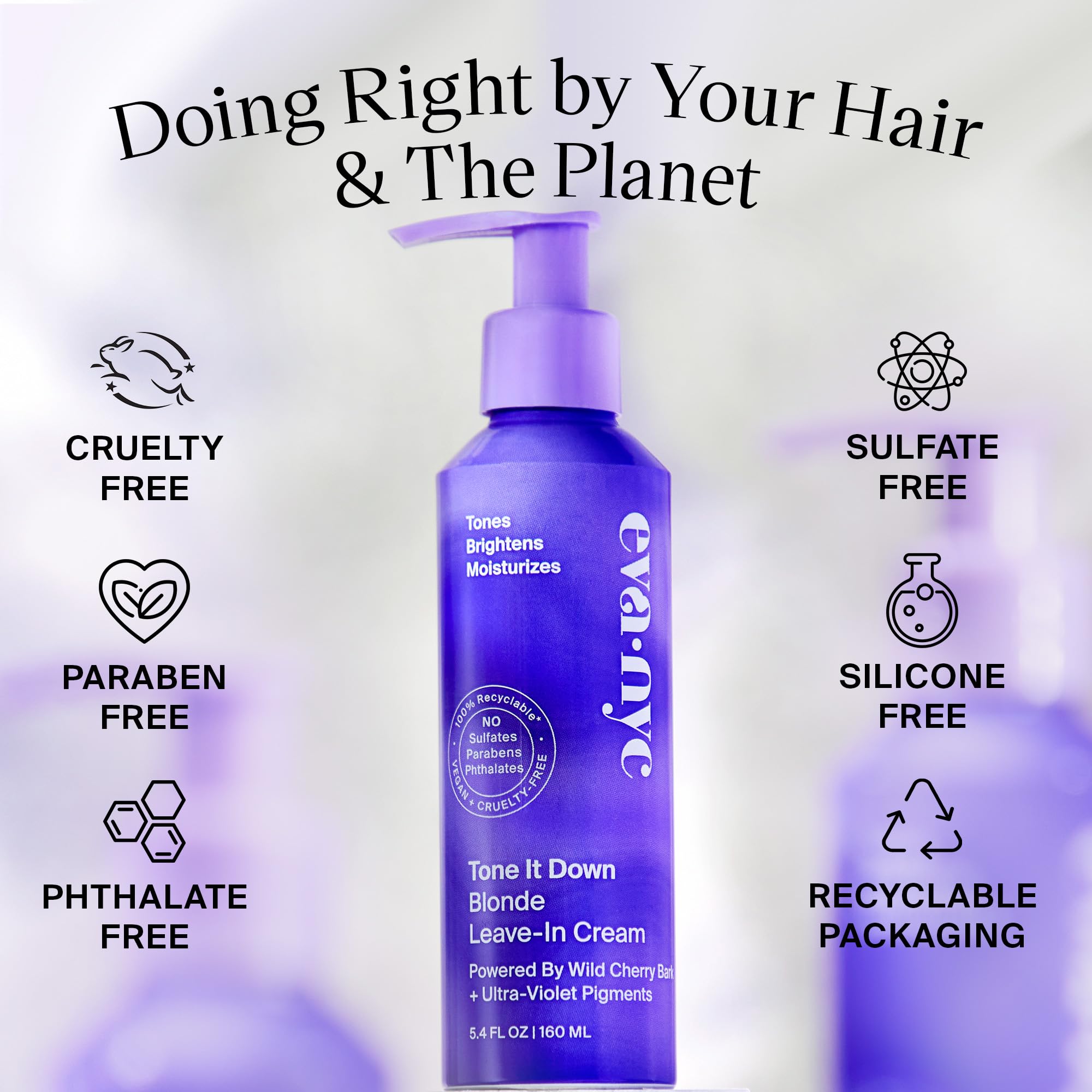 EVANYC Brass-elimination shot shows violet pigments neutralizing yellow tones.