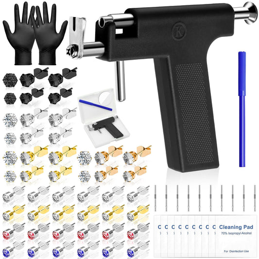 Evatage ear piercing gun kit with stainless steel adaptor for precise at-home use