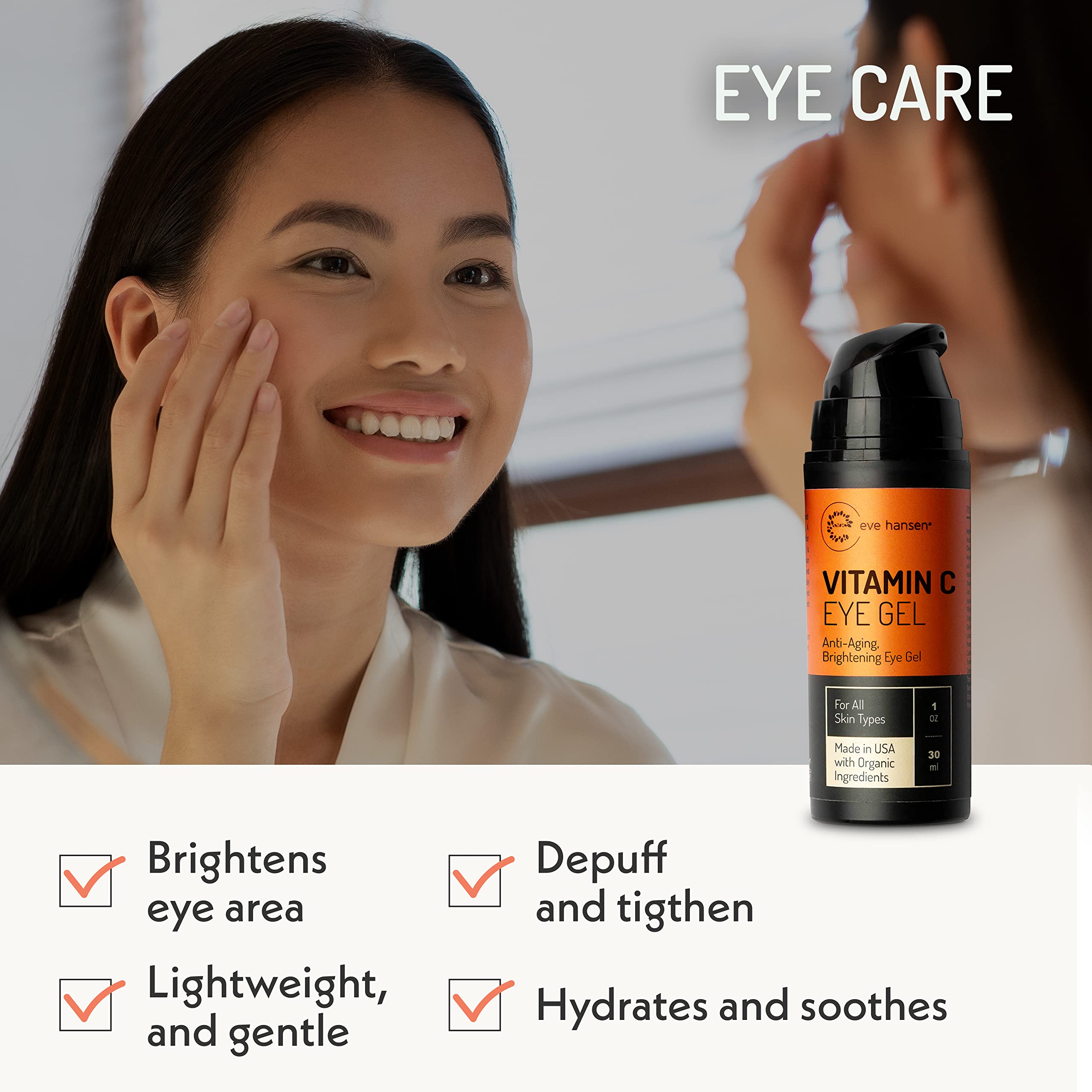 Eve Hansen eye care addresses dark circles and puffiness around the eyes
