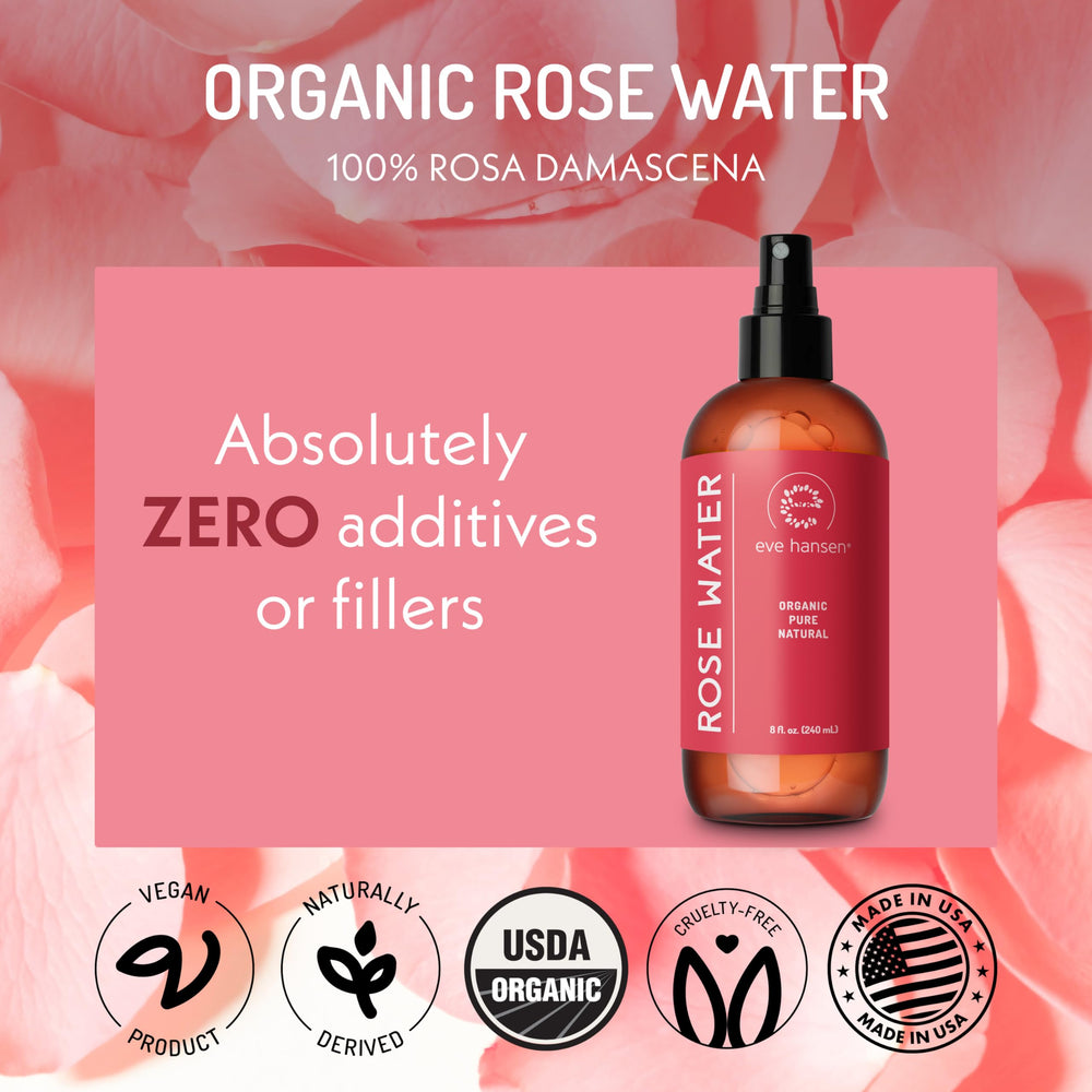 Eve Hansen Rose Water Hair Styling Spray smooths frizz.