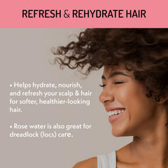 Eve Hansen Rose Water Makeup Finish Spray seals look softly.